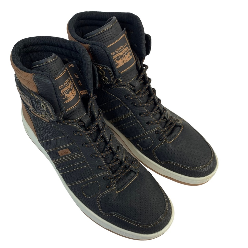 Levi's Men's Sneakers High Top Black/Tan Size 9